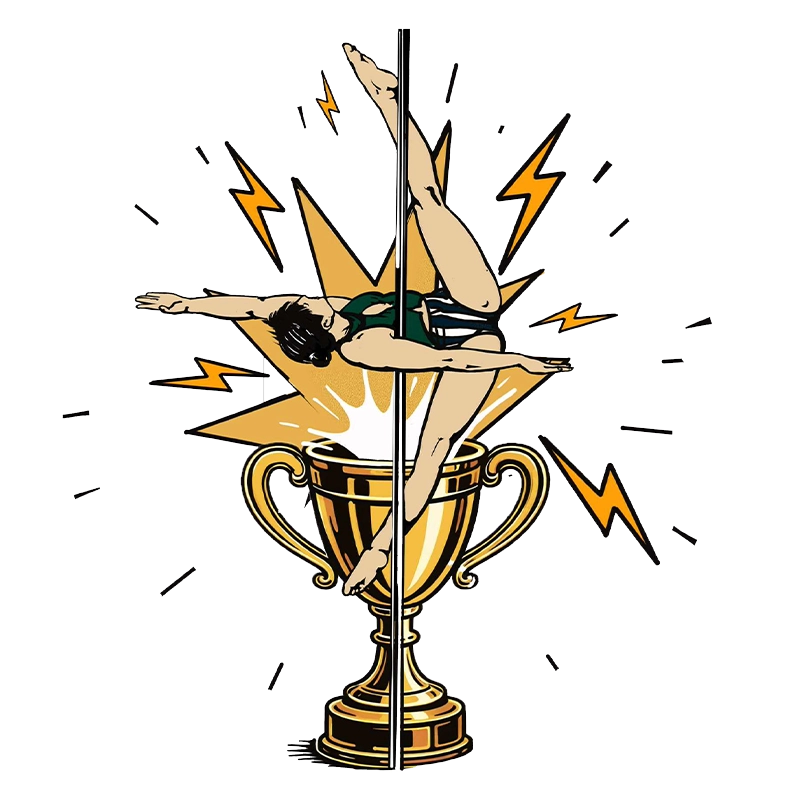 pole-dance-akrobacie Ilustrace pole dance akrobacie